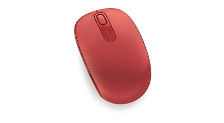 Microsoft Wireless Mobile Mouse 1850 - Flame Red. Comfortable and Portable. 2-way scroll wheel. Design is suitable for use with either hand. Mini-transceiver (USB). Battery life up to 5 months.