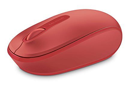 Microsoft Wireless Mobile Mouse 1850 - Flame Red. Comfortable and Portable. 2-way scroll wheel. Design is suitable for use with either hand. Mini-transceiver (USB). Battery life up to 5 months.