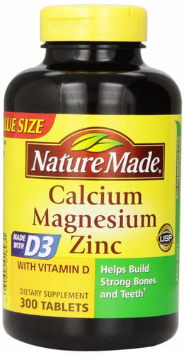 Nature Made Calcium Magnesium Zinc Tablets with Vitamin D, 300 Count